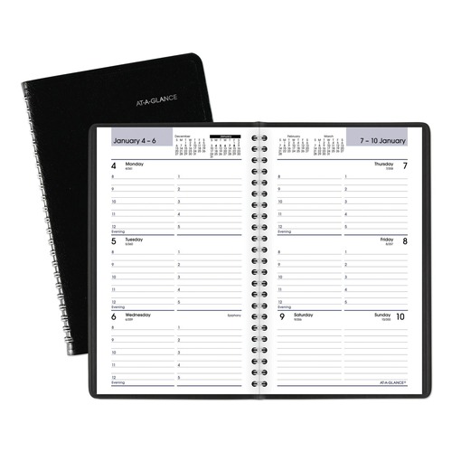 Notebooks & Pads | AT-A-GLANCE G200-00 12-Month: Jan 2026 to Dec 2026 8.5 in. x 5.5 in. DayMinder Block Format Weekly Appointment Book - Black Cover image number 0