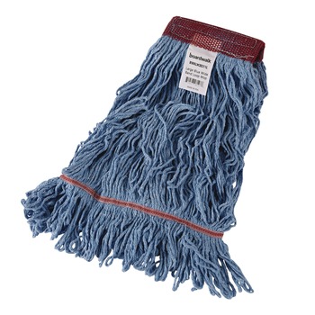 Boardwalk Looped End Wideband Cotton/Synthetic Mop Heads - Large, Blue (12/Carton)