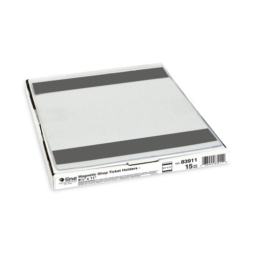 Office Jansan | C-Line 83911 Super Heavyweight 8-1/2 in. x 11 in. Magnetic Shop Ticket Holders with 15 Sheet Capacity - Clear (15/Box) image number 0