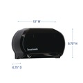 Paper Towels and Napkins | Boardwalk R3670BKBW 13 in. x 6.75 in. x 8.75 in. Standard Twin Toilet Tissue Dispenser - Black image number 6