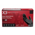 Disposable Gloves | Ammex BX349100 9.5 in. Long 3 mil Powder-Free Industrial Nitrile Gloves - 2X-Large/Black (1000/Carton) image number 1