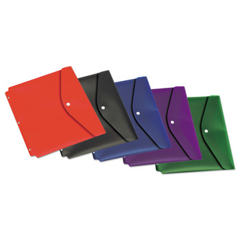 Cardinal 14950 11 in. x 8-1/2 in. Dual Pocket Snap Envelope - Assorted Colors (5/Pack)