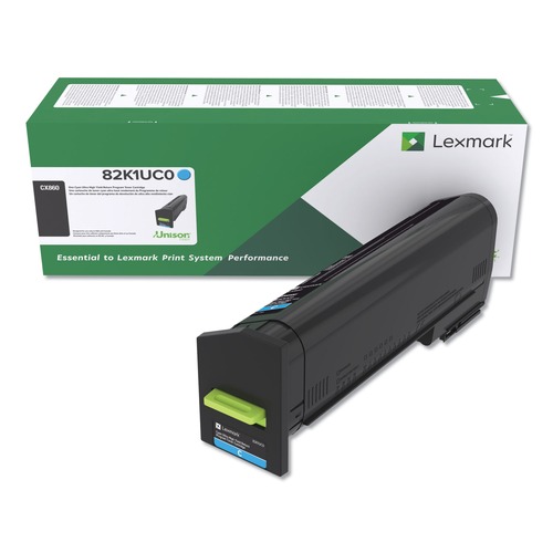 Ink & Toner | Lexmark 82K1UC0 55000 Page-Yield Return Program Ultra High-Yield Toner - Cyan image number 0