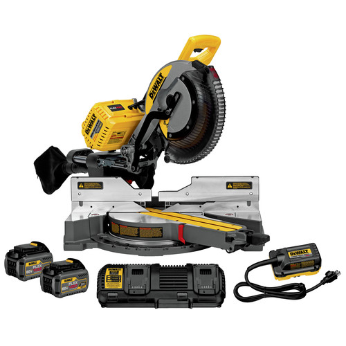 Dewalt Dhs790at2 120v Max Flexvolt Cordless Lithium Ion 12 In Dual Bevel Sliding Compound Miter Saw Kit With Batteries And Adapter Cpo Outlets