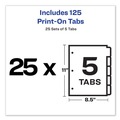 Office Jansan | Avery 11517 Print-On 11 in. x 8.5 in. 5-Tab 3-Hole Customizable Punched Dividers - White (125/Pack) image number 4