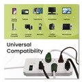 Office Electronics & Batteries | GoGreen Power GG-18316WH 6 ft. Cord 750 Joules 8-Outlet Surge Protector - White image number 5