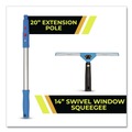 Cleaning Tools | Gritt Commercial GRI131 Pro Window Washing Kit with Swivel Window Squeegee and 20-in Pole, 14-in Wide Blade image number 3