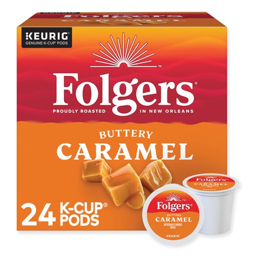 Office Jansan | Folgers 5000363977 Buttery Caramel Coffee K-Cups (24/Box) image number 0