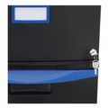  | Storex 61314U01C 14.75 in. x 18.25 in. x 26 in. 2-Legal/Letter File Drawer Mobile Filing Cabinet - Black/Blue image number 5