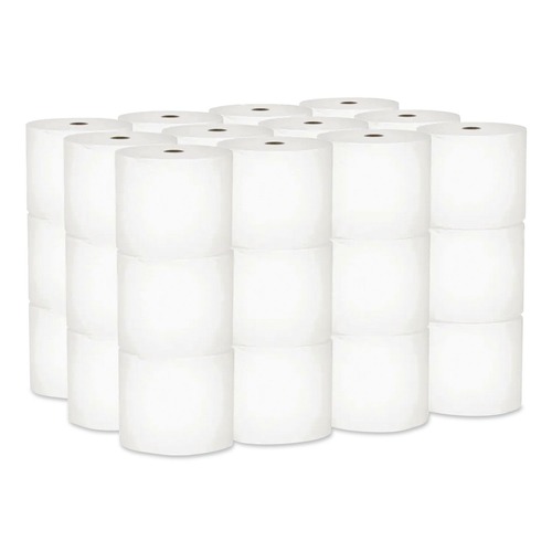 Cleaning & Janitorial Supplies | Scott 56157 Essential 1-Ply Small Core High-Capacity Standard Roll Toilet Paper - White (36/Carton) image number 0