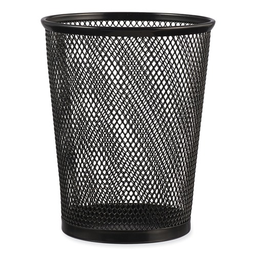  | Universal UNV20013 4.38 in. x 5.38 in. Steel Mesh Pencil Cup - Jumbo, Black image number 0