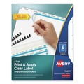 Office Jansan | Avery 11431 Index Maker 11 in. x 8.5 in. Print and Apply Clear Label Unpunched Dividers - White (5/Pack) image number 0