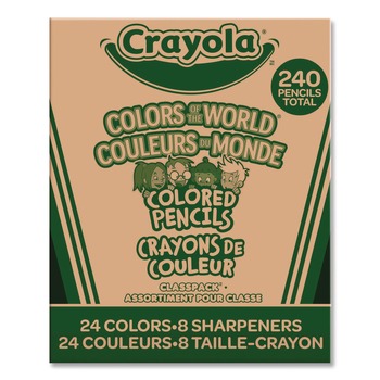 Crayola Colors of the World Colored Pencils Classpack Set - Assorted Lead and Barrel Colors (240/Pack)