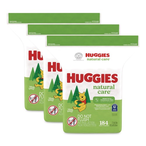 Cleaning & Janitorial Supplies | Huggies 31816 Natural Care 3.88 in. x 6.6 in. 1-Ply Sensitive Baby Wipes - Unscented White (552/Carton) image number 0