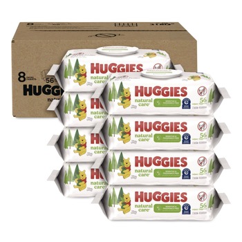 Huggies Natural Care 3.88 in. x 6.6 in. 1-Ply Sensitive Baby Wipes - Unscented White (8/Carton)