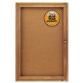  | Quartet 363 24 in. x 36 in. Enclosed Indoor Cork Bulletin Board with 1 Hinged Door - Tan Surface, Oak Fiberboard Frame image number 5
