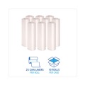 Trash Bags | Boardwalk V8046MNKR04 45 Gallon 11 microns 40 in. x 46 in. High-Density Can Liners - Natural (25 Bags/Roll, 10 Rolls/Carton) image number 3