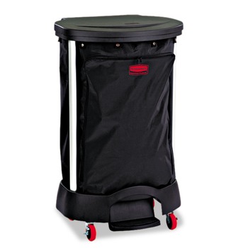 Rubbermaid Commercial 13.38 in. x 19.88 in. x 29.25 in. 30 Gallon Premium Step-On Nylon Linen Hamper Bag - Black