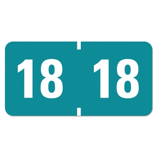 Customer Appreciation Sale - Save up to $60 off | Smead 68318 Yearly End Tab 0.75 in. x 1.5 in. '18-ft File Folder Labels - Teal (500-Piece/Roll) image number 0