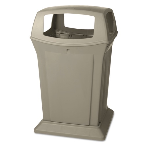 Rubbermaid Commercial FG917388BEIG Ranger 4 Opening 45 Gallon Container - Beige image number 0
