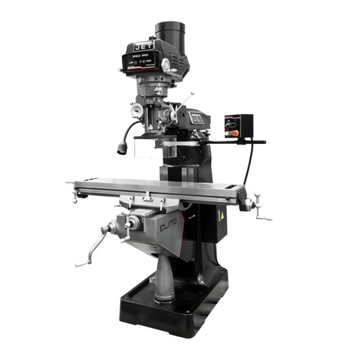 Milling Machines | JET 894155 ETM-949 Mill with 2-Axis Newall DP700 DRO and X, Y-Axis JET Powerfeeds and USA Made Air Draw Bar image number 0