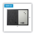 Mothers Day Sale! Save an Extra 10% off your order | MasterVision MX04433168 24 in. x 18 in. Designer Combo MDF Wood Frame Fabric Bulletin/Dry Erase Board - Charcoal/Gray/Black image number 4
