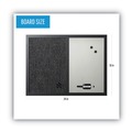 Office Jansan | MasterVision MX04433168 24 in. x 18 in. Designer Combo MDF Wood Frame Fabric Bulletin/Dry Erase Board - Charcoal/Gray/Black image number 4