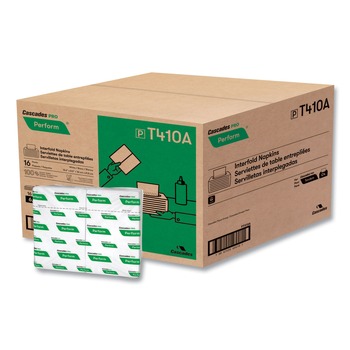 Cascades PRO 6.5 in. x 4.25 in. 1-Ply Perform Interfold Napkins - White (6016/Carton)