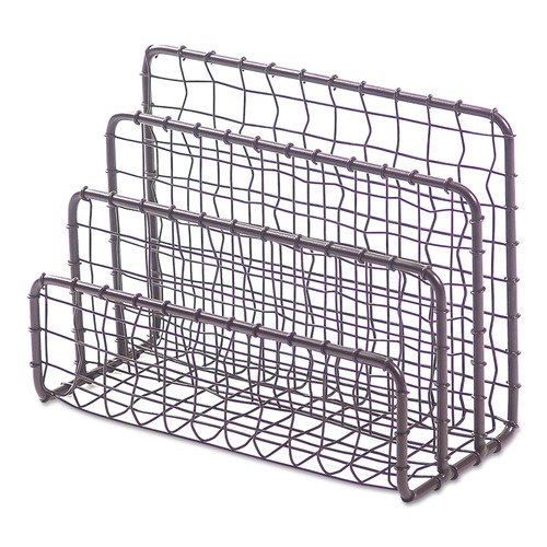 File Sorters | Universal UNV20062 3 Sections 6.63 in. x 2.88 in. x 5.13 in. Vintage Wire Mesh File and Letter Sorter - Vintage Bronze image number 0