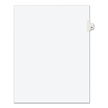 Avery 11 x 8.5 Avery Style Preprinted Legal Exhibit Side 10-Tab Index Dividers - White (25/Pack)
