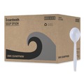 Cutlery | Boardwalk BWKSSHWPPWIW Heavyweight Wrapped Polypropylene Soup Spoons - White (1000/Carton) image number 3