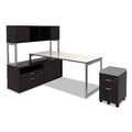 Office Desks & Workstations | Alera ALELSTB24GR Open Office Desk Series Adjustable O-Leg 24 in. Desk Base - Silver image number 7