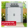 Office Furniture & Lighting | Rubbermaid 2145548 337 cu-ft. 7 ft. x 7 ft. x 8 ft. Storage Shed - Brown image number 3