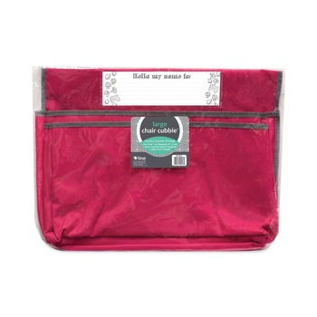 C-Line 18 in. x 13.25 in. Fabric/Vinyl Chair Cubbies for Most Classroom Chair Styles - Large, Sunset Red