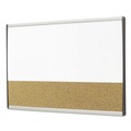 Bulletin Boards | Quartet ARCCB3018 30 in. x 18 in. ARC Frame Cubicle Combo Dry Erase/Cork Bulletin Board - Tan/White Surface/Satin Aluminum Frame image number 2