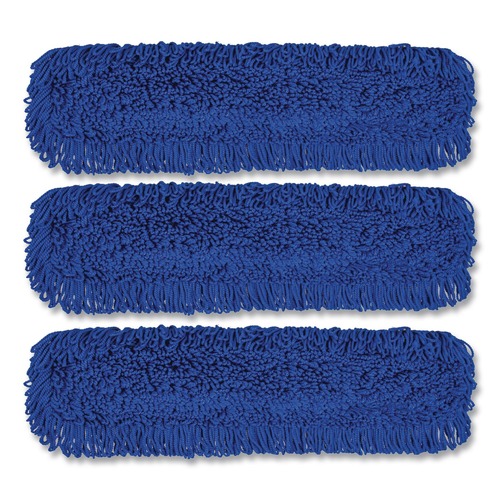 Mops | Gritt Commercial GRI182363PK 36 in. x 5 in. Microfiber Looped Dust Mop Pad Head - Blue (3/Pack) image number 0