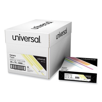 Universal UNV11201 8.5 in. x 11 in. 20 lbs. Deluxe Colored Paper - Canary (500/Ream)
