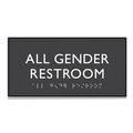 Floor Signs | Headline Sign 69920 4 in. x 8 in. All Gender Restroom Plastic ADA Sign - Clear/White image number 0