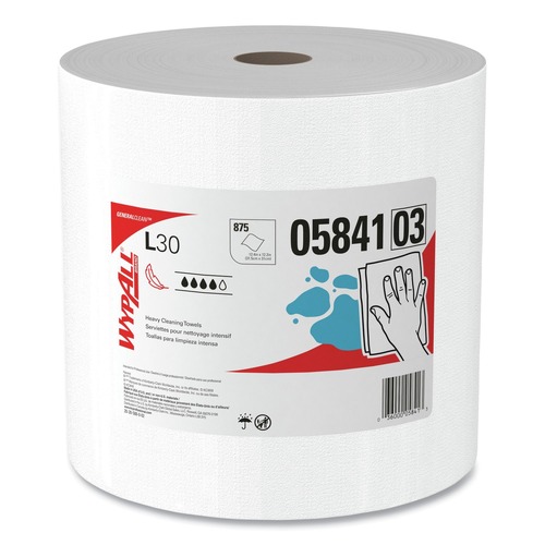 Toilet Paper | WypAll 05841 875/Roll L30 Wipers Jumbo Roll - White image number 0
