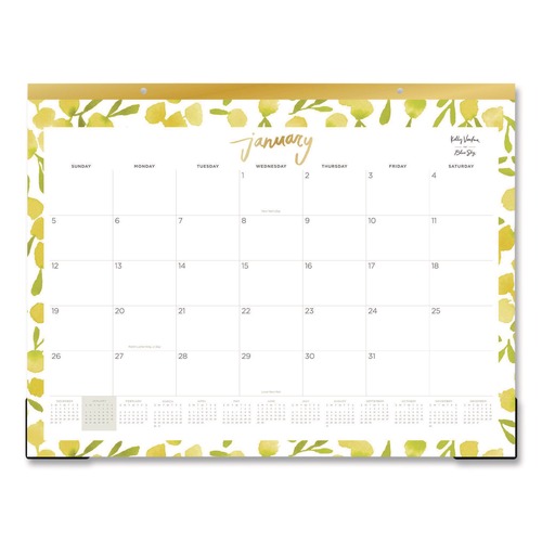 Calendars & Planners | Blue Sky 149063 22 in. x 17 in. 12-Month (Jan to Dec): 2026 Mimosa Monthly Desk Pad Calendar - Lemon Artwork, White/Yellow/Green Sheets image number 0
