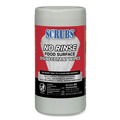 Cleaning & Janitorial Supplies | SCRUBS 97080 7 in. x 8 in. 1-Ply No Rinse Food Surface Disinfectant Wipes - Unscented, White (6/Carton) image number 1