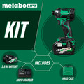 FREE 4 Ah/8 Ah MultiVolt Battery via E-Rebate | Metabo HPT WH36DCM MultiVolt 36V Brushless Lithium-Ion 4-1/2 in. Cordless Triple Hammer Bolt Impact Driver Kit with 2 Batteries (2.5 Ah) image number 13