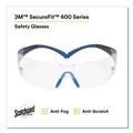 Eye Protection | 3M SF401SGAF-BLU SecureFit 400 Series Plastic Frame Polycarbonate Lens Protective Eyewear - Black/Blue Frame/Clear Lens image number 2