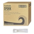 Food Service | Boardwalk BWKSPORKWHPPIW Mediumweight Wrapped Polypropylene Spork Cutlery - White (1000/Carton) image number 0