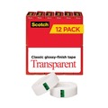  | Scotch 600K12 0.75 in. x 83.33 ft. 1 in. Core Transparent Tape (12/Pack) image number 0