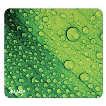Allsop 8.5 in. x 8 in. Naturesmart Mouse Pad - Leaf Raindrop Design