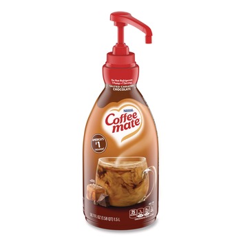 Coffee-Mate 12323367 1.5 L Liquid Creamer Pump Bottle - Salted Caramel Chocolate