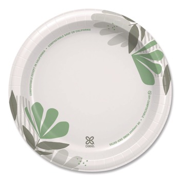 Dixie UX9WS Pathways Soak-Proof Shield WiseSize 8.5 in. Paper Plates - Green/Burgundy (125/Pack, 4 Packs/Carton)
