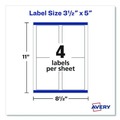 Office Jansan | Avery 95935 3.5 in. x 5 in. Shipping Labels-Bulk Packs for Inkjet/Laser Printers - White (4/Sheet, 250 Sheets/Box) image number 3
