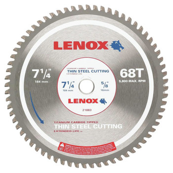 CIRCULAR SAW BLADES | Lenox 21883TS71406 7-1/4 in. 68 Tooth Metal Cutting Circular Saw Blade
